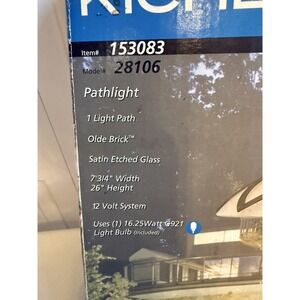 Kichler Pathlight #153083 Model #28106 Satin Etched Glass Landscape Lighting New